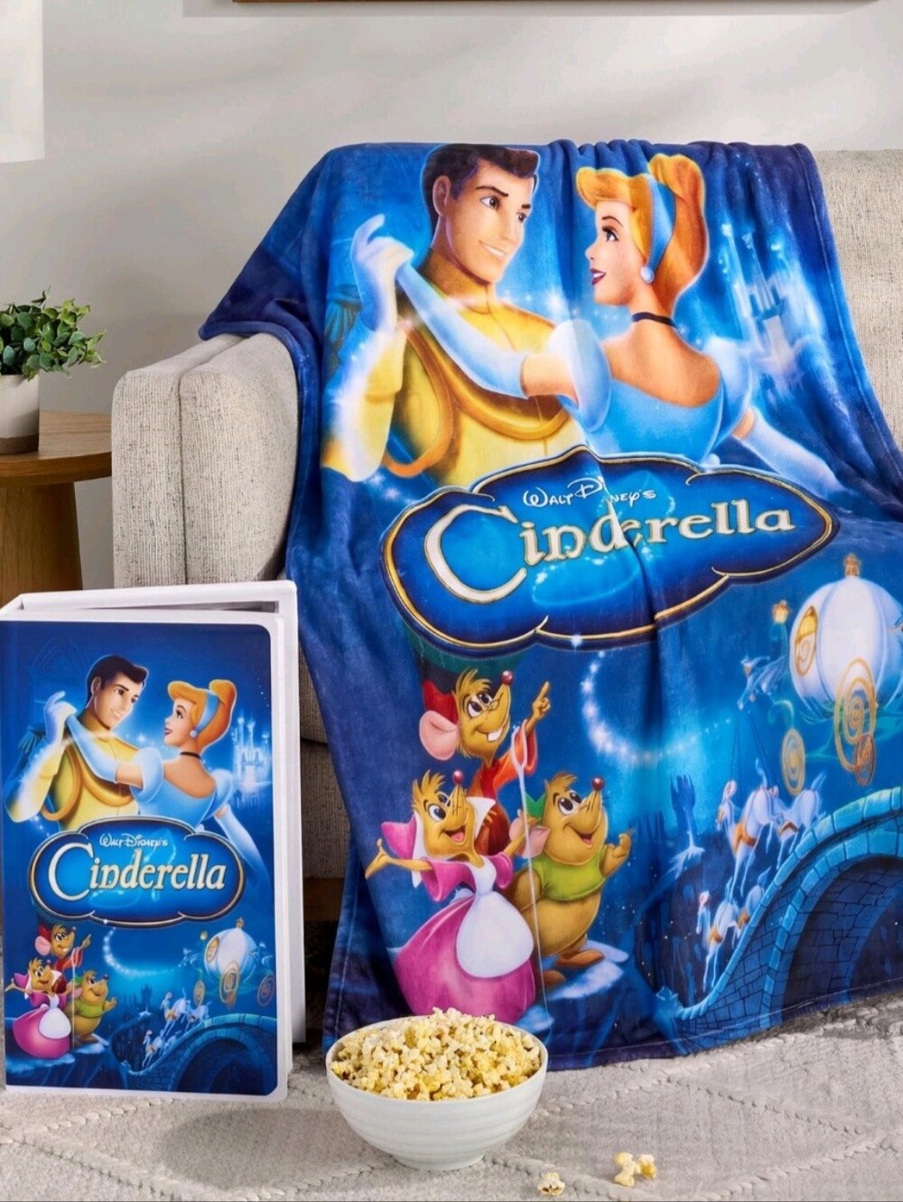 Disney Classic Cinderella VHS Boxed Silk Touch Throw, 50" x 70"